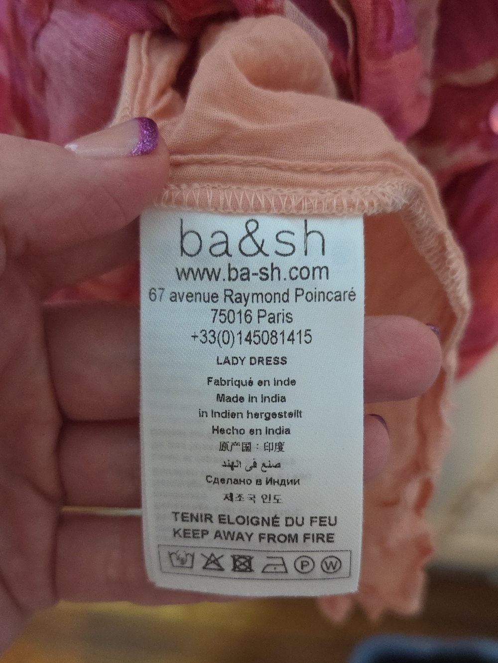 BA&SH Women's Talita Pink Printed Mini Dress Size Medium - Picture 12 of 16